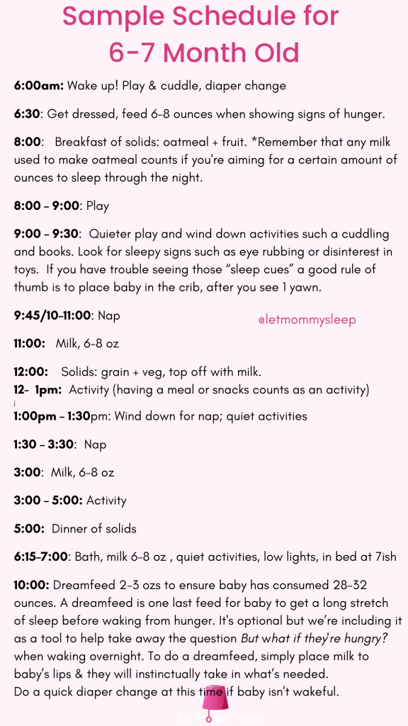 Newborn and Baby Feeding Schedule for 6-9 Months Old