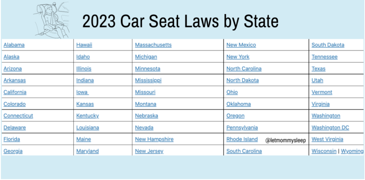 2023 Car Seat Laws Let Mommy Sleep Blog