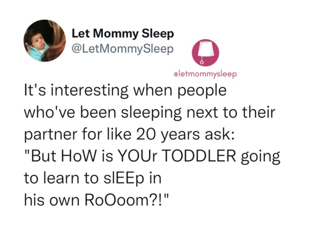 tweet about how to sleep coach your toddler