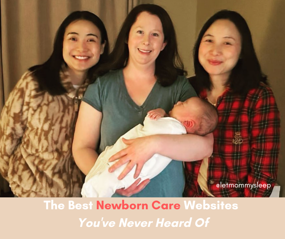 NAPS certified newborn care provider holding newborn with mom and aunt on her side