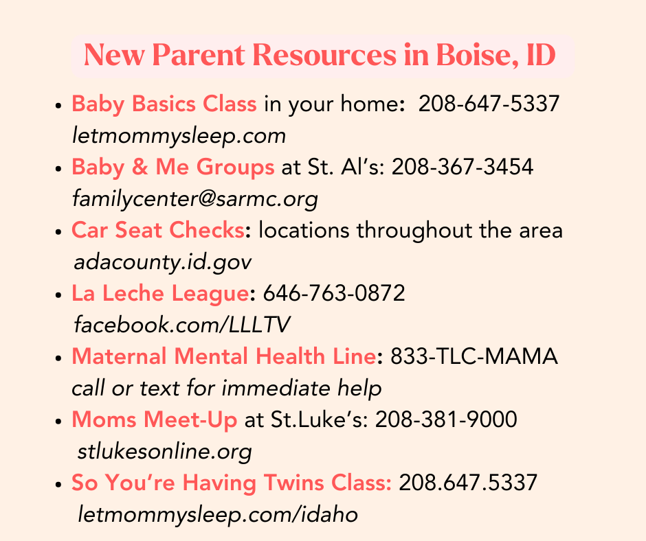 List of Postpartum and New Parent Resources in Boise 
