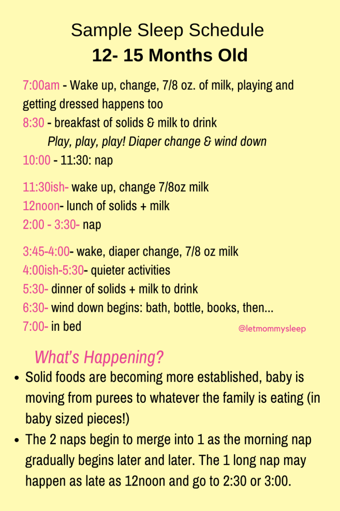 sleep schedule for 12-15 month old baby