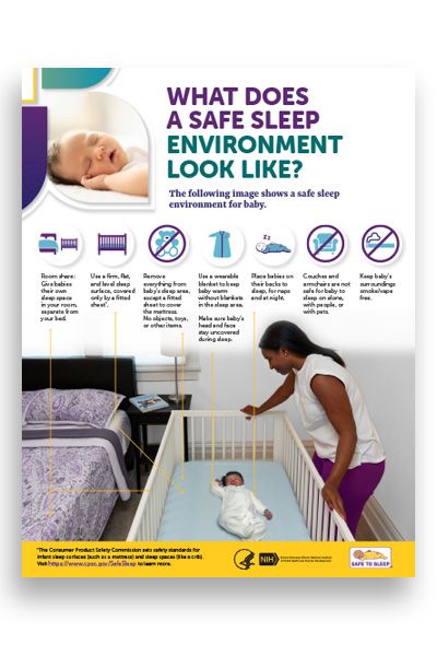 NIH safe sleep environment on let mommy sleep