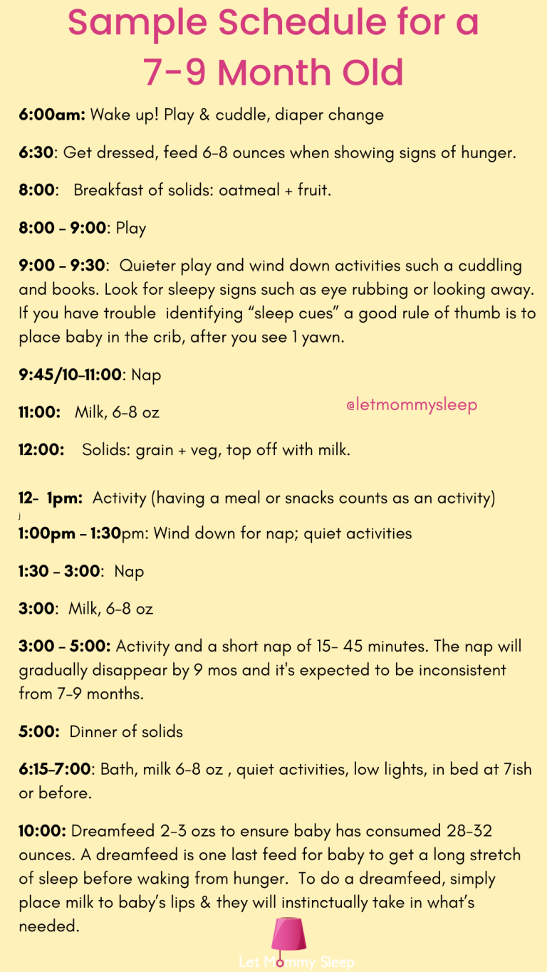 Infant Sleep Schedule For A 7 9 Month Old Let Mommy Sleep Blog