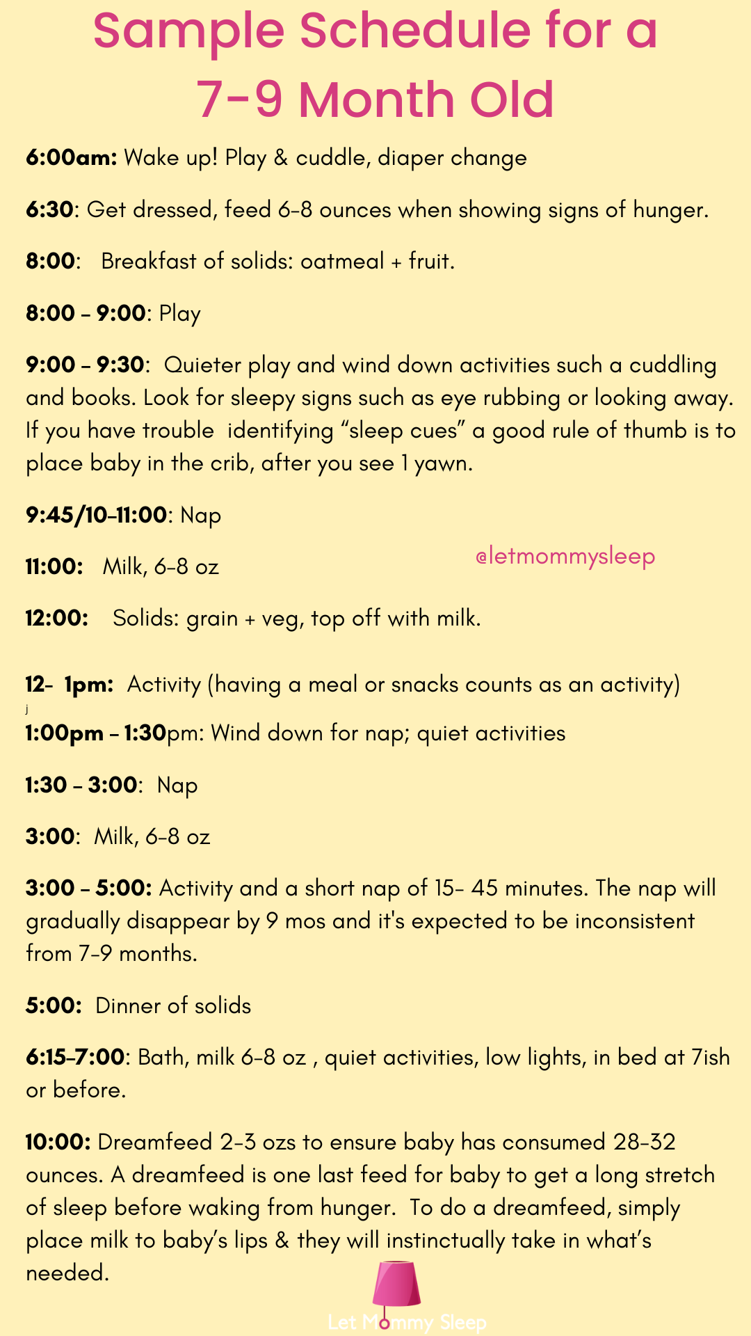 Infant Sleep Schedule for a 7-9 Month Old - Let Mommy Sleep Blog