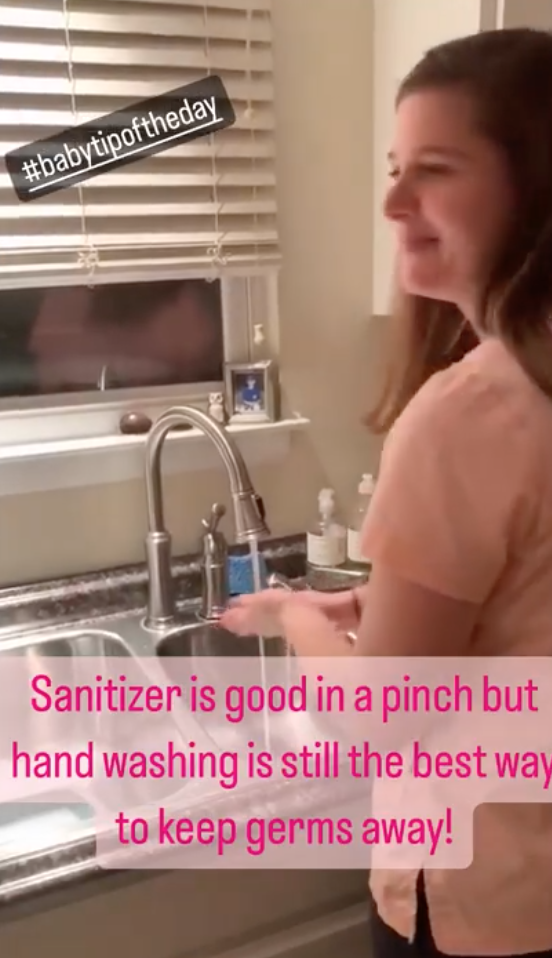 Let Mommy Sleep Night Nurse washing hands before newborn care begins