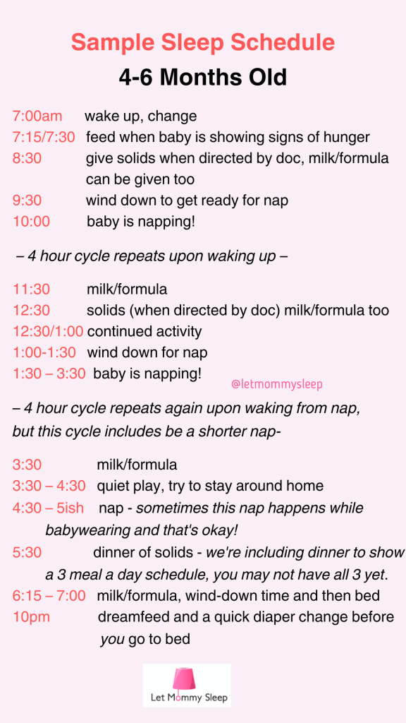 sleep schedule for 4-6 Month Old Baby