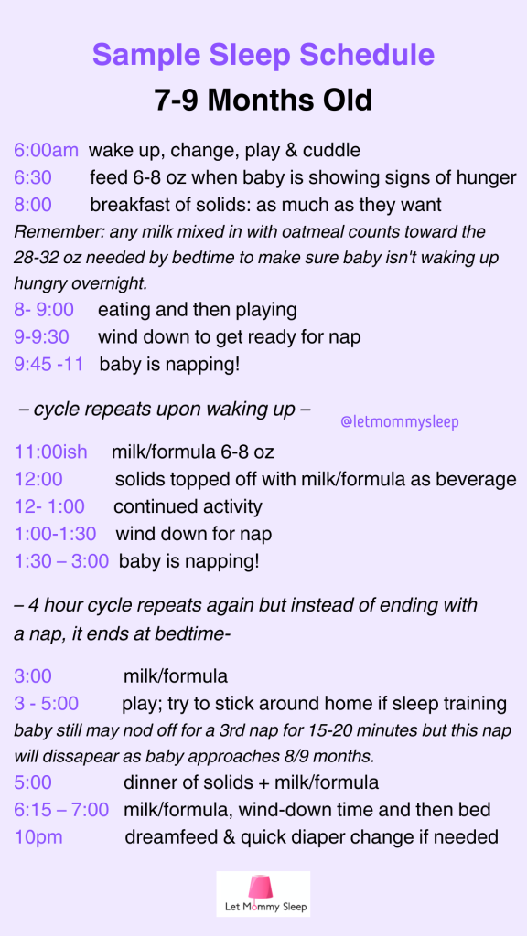 infant sleep schedule for 7-9 Month Old 